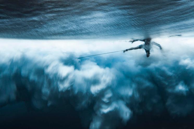 surfeur vague planche fonds marins