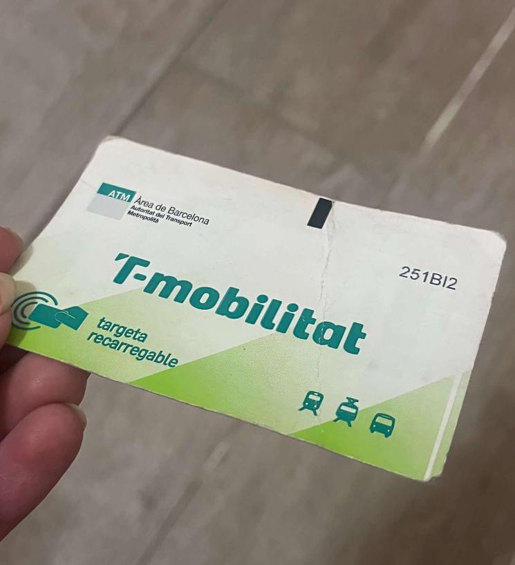 Ticket de métro t-mobilitat de Barcelone