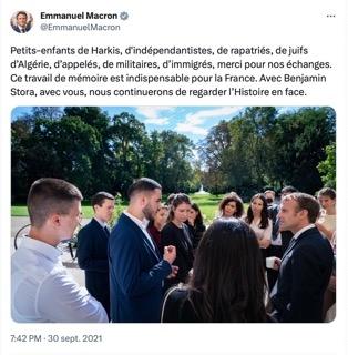 Emmanuel Macron lors de la rendu du rapport de Benjamin Store