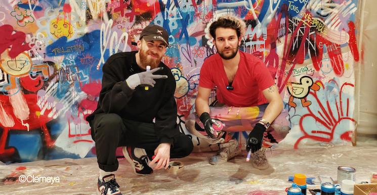 Tycieso et Brunograffer, deux artistes connus des réseaux sociaux au Téléthon digital 2022