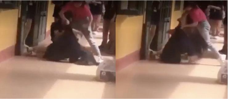 Violence dans une école : une professeur traîne un élève au sol