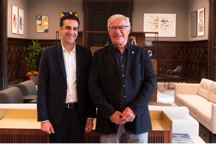 Le sénateur Yan Chantrel avec le maire de Valencia Joan Ribo