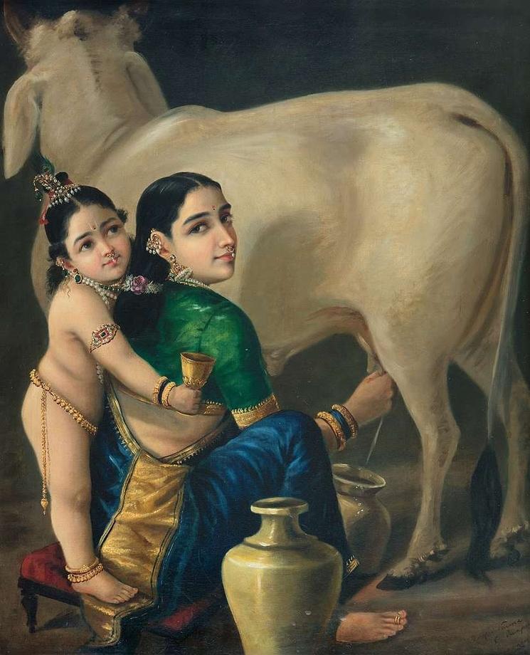 Raja Ravi Varma, Yashoda et Krishna