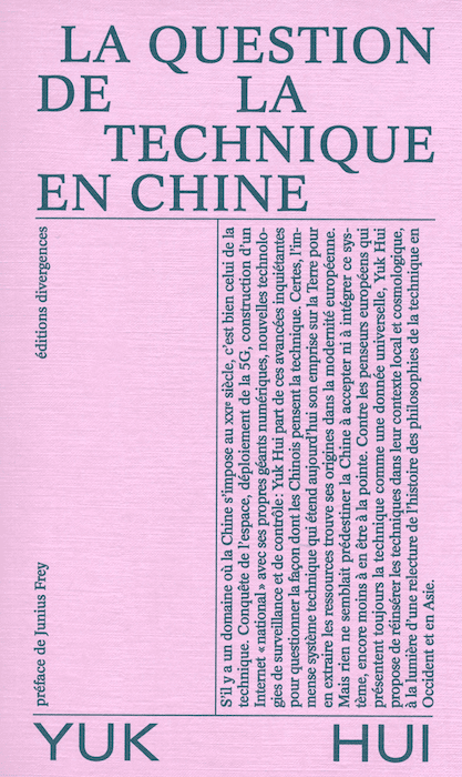 livre rose du philosophe yuk hui sur la chine