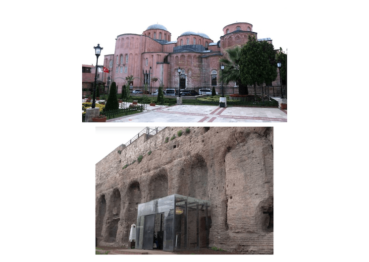 Mosquée de Zeyrek et entrée de la citerne byzantine à Istanbul, ancien monastère du Christ Pantocrator