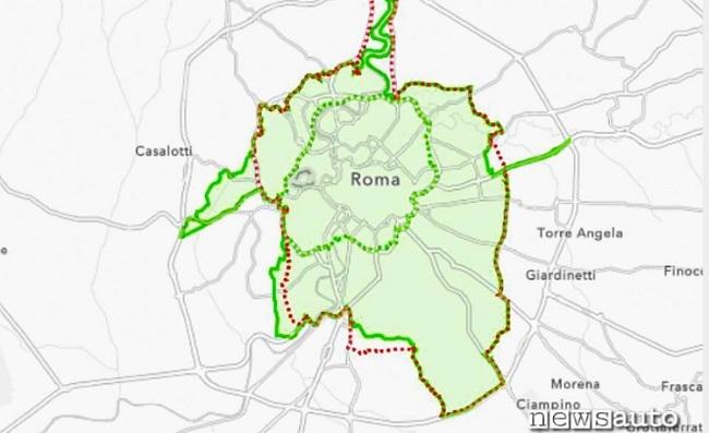 carte de la zone ztl à rome