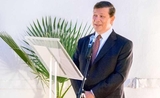 Alexandre Noguera Borel, nouveau Consul honoraire de France à Valence lors de son discours le 16 octobre 2017