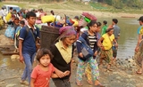 Refugies Kachin pris dans la guerre civile en Birmanie