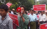Sagaing manifestants contre projet mine chinois en Birmanie