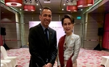 Djorkaeff et Aung San Su Kyi en Birmanie