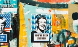Affiche faisant référence à Marc Zuckerberg, le créateur de Facebook