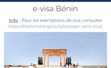 Portail du site internet consacré aux demandes de visas pour se rendre au Bénin 