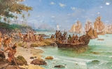 Le débarquement de Pedro Alvares Cabral au Brésil