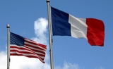 Drapeau français et drapeau américain 