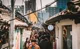 Une rue à Séoul, Corée du Sud