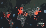 Carte du monde montrant la propagation du virus