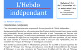 Le dernier numéro de l'Hebdo indépendant de Robert del Picchiat
