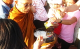 Moines bouddhistes lors du nouvel an en Thailande