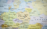 Carte de l'Europe centrée sur la Pologne