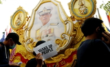 Portrait du Roi de Thailande lors d'une manifestation