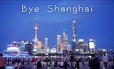 Une photo de Shanghai avec l'inscription "Bye Shanghai" écrite dessus