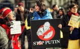 Une manifestation en soutien à l'Ukraine à Londres, après l'invasion russe