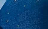 Un mural avec les vers de la poétesse danoise Inger Christensen. 