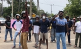 Manifestations devant la base navale de Trincomalee au Sri Lanka