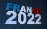 affiche avec le mot france 2022 en bleu blanc rouge