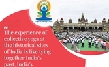 Affiche de la journée internationale du yoga à Mysore avec la présence de Modi