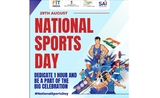 affiche du national sports day 2022 en Inde