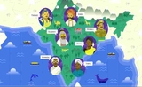 une carte humoristique des langues en Inde