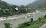 Le fleuve Teesta au Sikkim en Inde avant d'entrer au Bangladesh