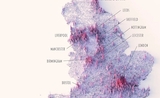 Carte de la densité de la population au royaume uni
