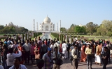 Les touristes indiens au Taj Mahal
