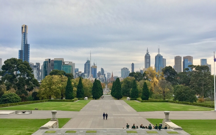 Melbourne Shrine of Remembrance CBD skyline centre-ville ville la plus agréable à vivre au monde Australie Vienne Autriche Europe