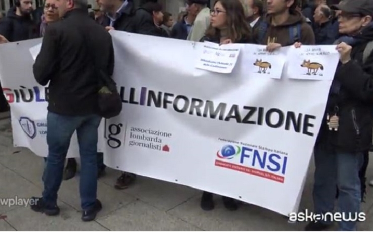 Manif journalistes italie