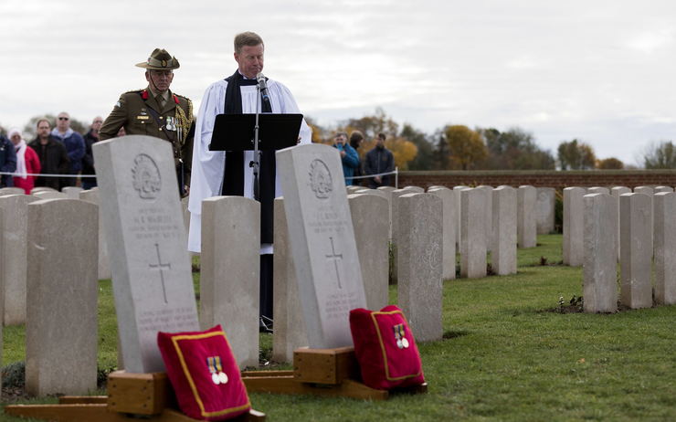 Deux soldats australiens de la Première Guerre mondiale inhumés en France 14 18 