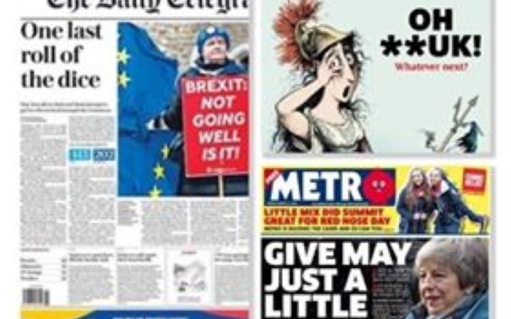 le report du brexit vu par médias britanniques Royaume-Uni revue presse politique vote