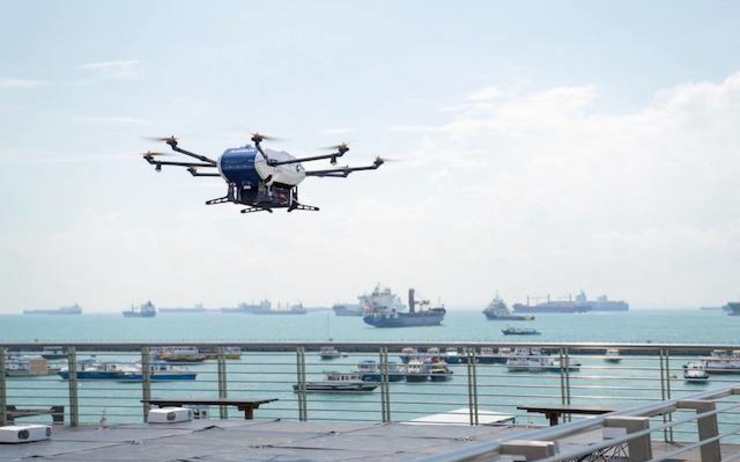 Drone, Airbus, Livraison, Bateaux, Singapour