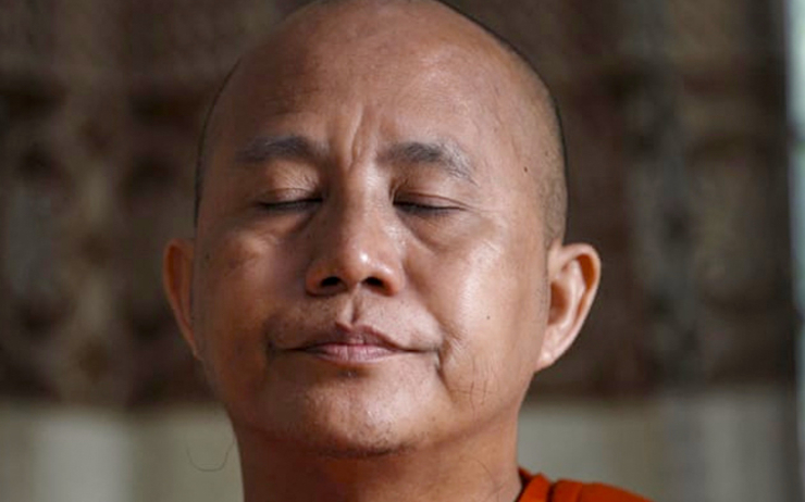 Manifestation de soutien à U Wirathu en Birmanie