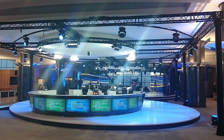 Le plateau de TV du parlement européen