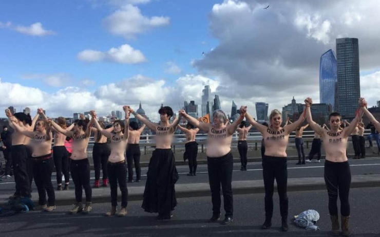 activistes seins nus climat droits des femmes Londres