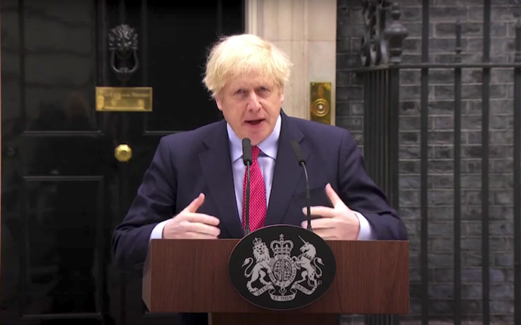 Boris Johnson retour conférence londres angleterre