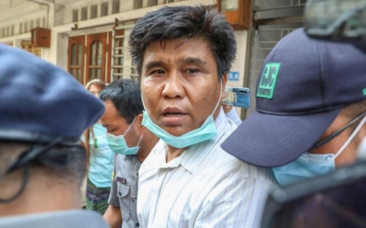 U Nay Myo Lin, le rédacteur en chef de Voice of Myanmar au moment de sa mise en accusation
