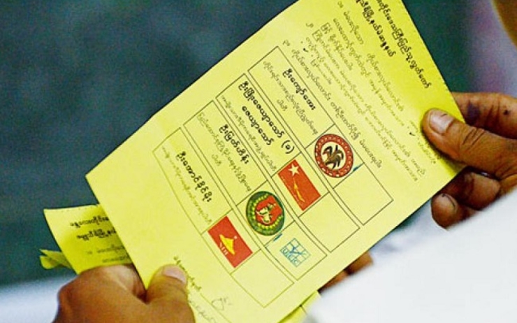 Bulletin de vote birman novembre 2020 election birmanie