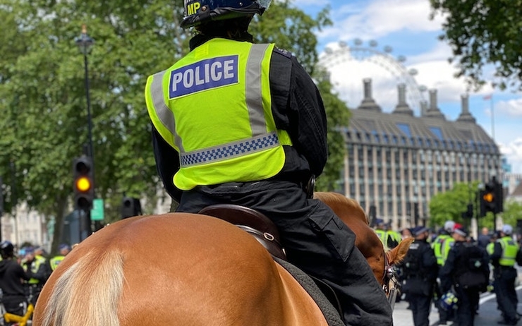 police cheval montée paris londres