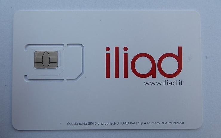 carte sim de téléphone Iliad Italie