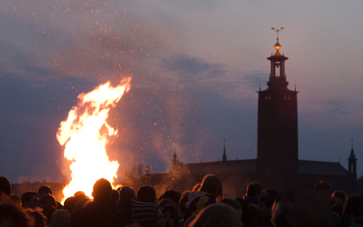 feux de Walpurgis à Stockholm