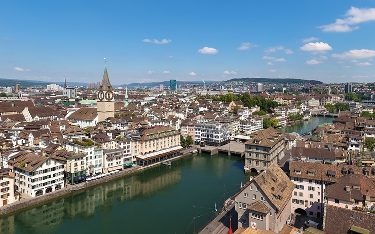 Vue aérienne de Zurich 